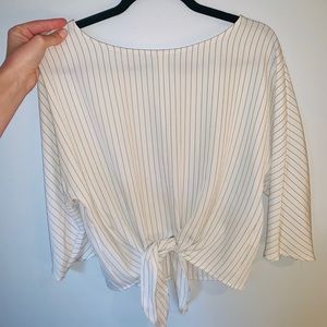 SOLD. Black & White Stripped Blouse from Dynamite